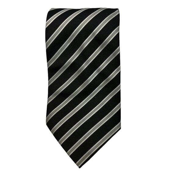 Pierre Cardin Other - PIERRE CARDIN Paris Men's 100% Silk Silver & Black Stripe Neck Tie